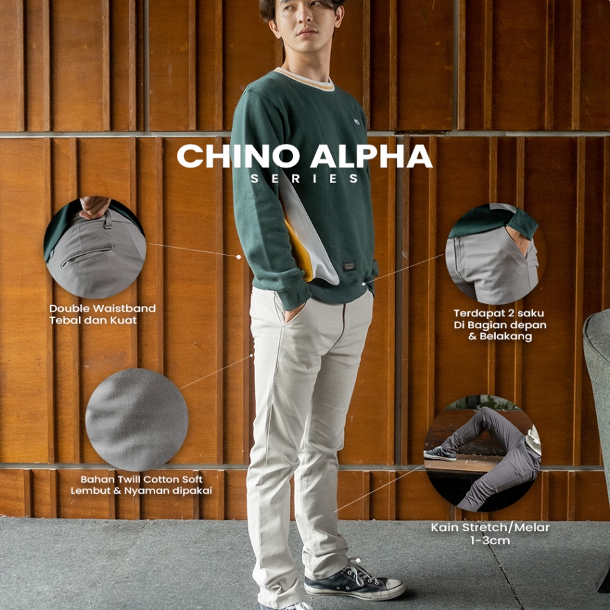 Super BAAlpha Chino Long Pants  Celana Chino Pria
