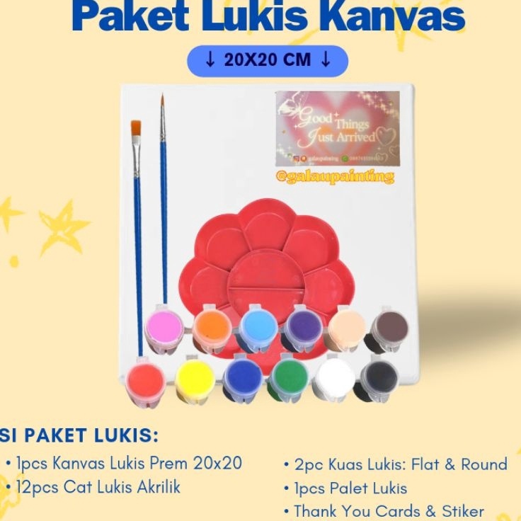 

New Popular Paket Lukis Kanvas 2x2cm Paket Lukis Kanvas 2x3cm Satu Set Lukis Kanvas Murah Paket Lukis Lengkap dengan Kuas Lukis Flat Round serta Cat Akrilik dan Cat Air Guitar 12pcs Palet Lukis Wadah Cat Paket Melukis Kanvas Premium b