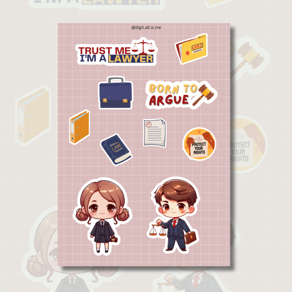 

Stiker Sheet Universitas Lucu Tema Hukum