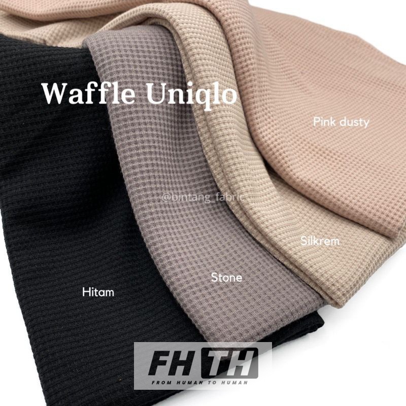 KAOS WAFFLE WAFER LENGAN PANJANG WANITA / BASIC CREWNECK POLOS SWEATSHIRT WAFFEL UNIQLO / kaos waffl