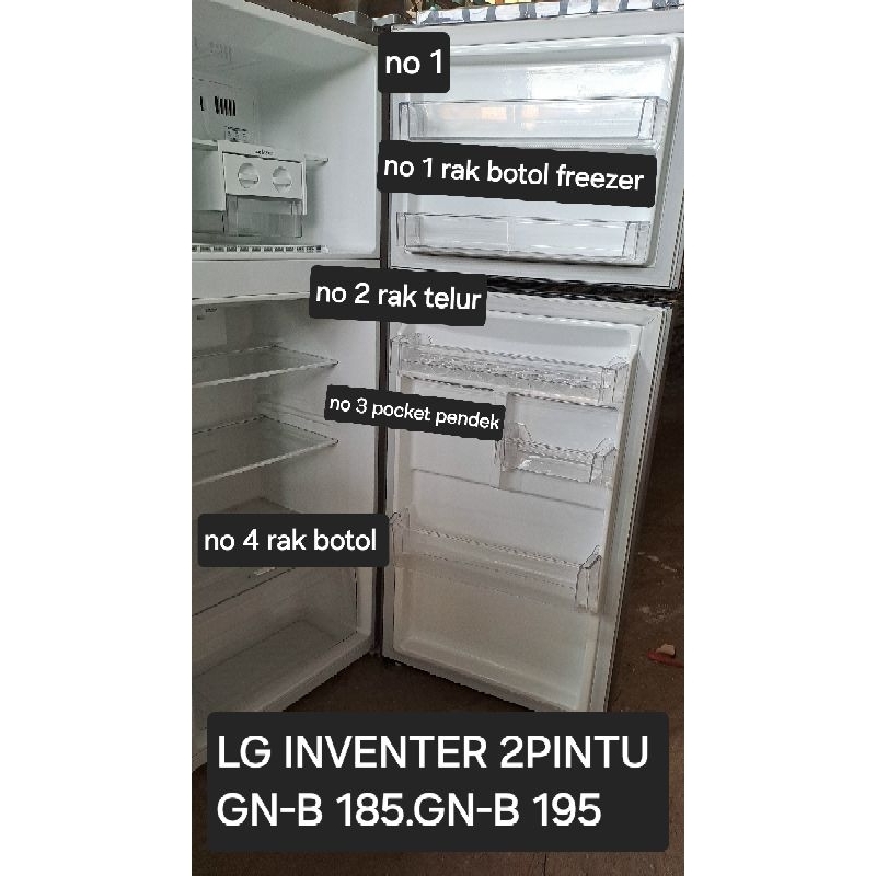 rak original bekas kulkas LG INVENTER 2pintu model GN B 185,GN-B 195,GN-B 200,GN-B 202 GN-B 222