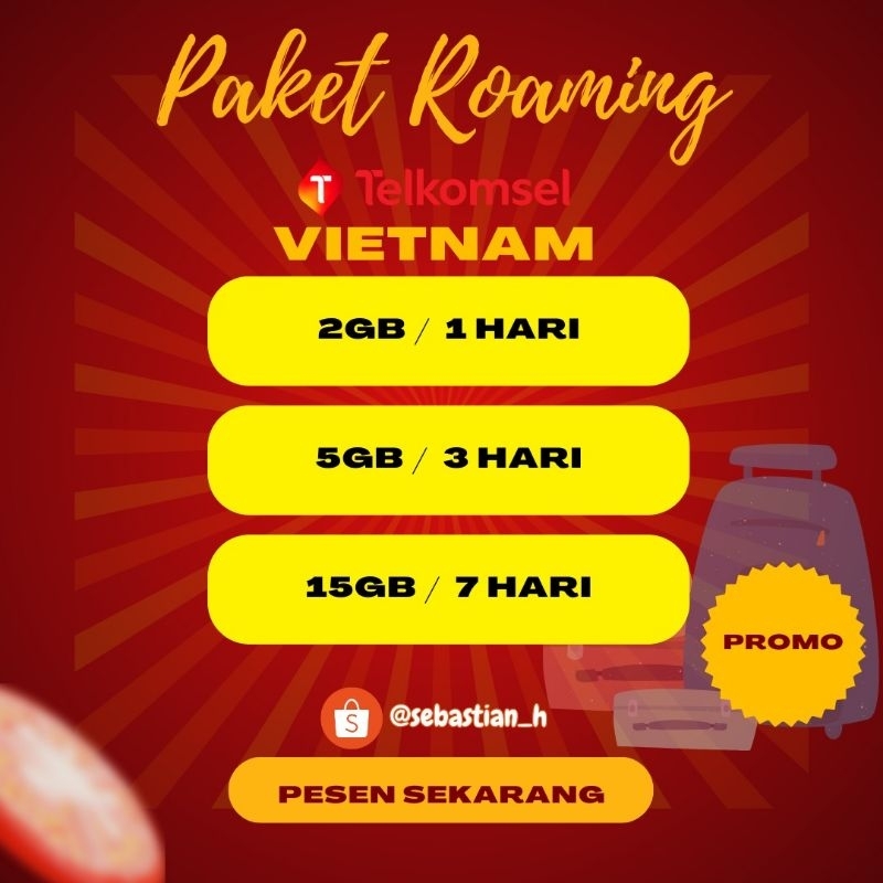 PAKET INTERNET ROAMING VIETNAM TELKOMSEL