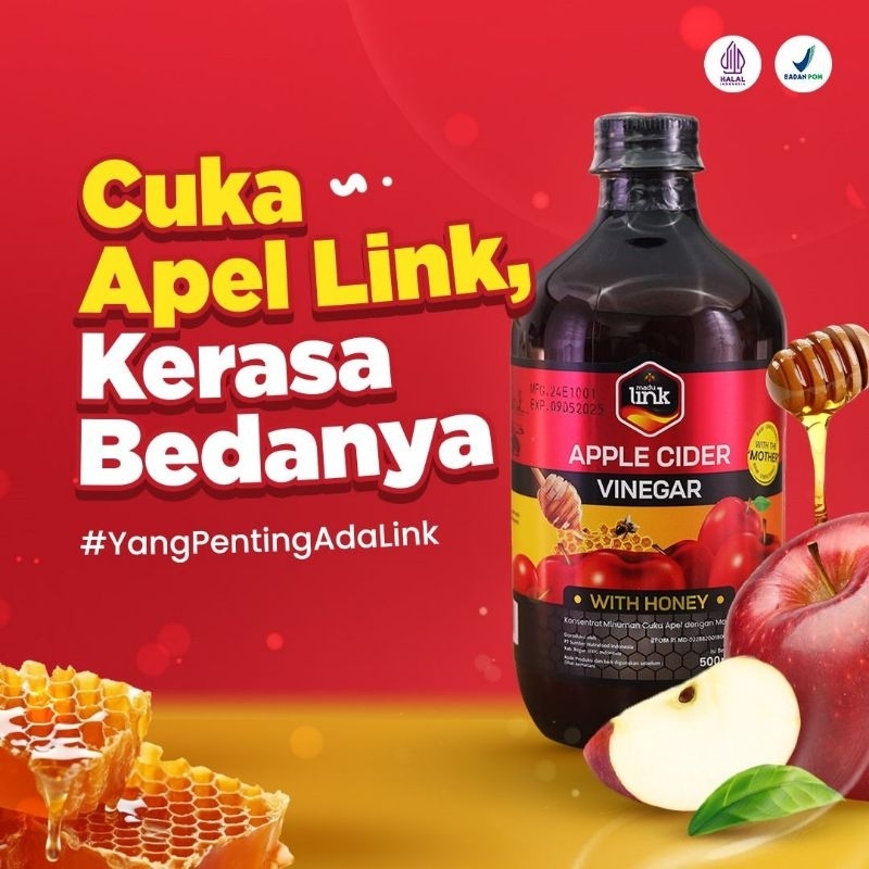 

LINK - Cuka Apel Organik Premium - Apple Cider Vinegar with Mother 500 ml