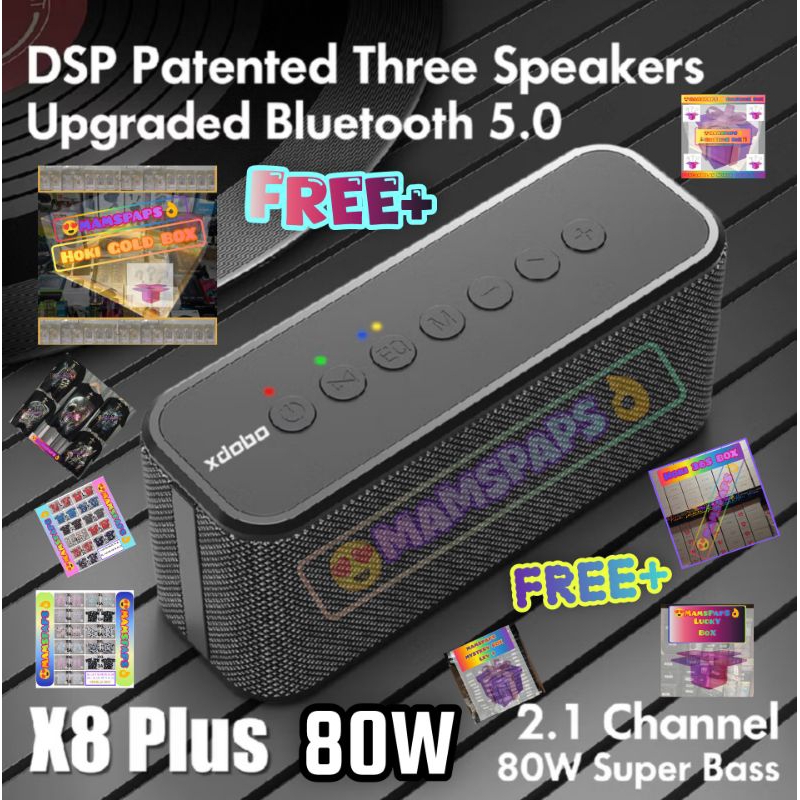 XDOBO X8 PLUS 80W SUPER DEEP BASS POWER SUBWOOFER SPEAKER BLUETOOTH 5.0 IPX 5 WATERPROOF BATERRY 104