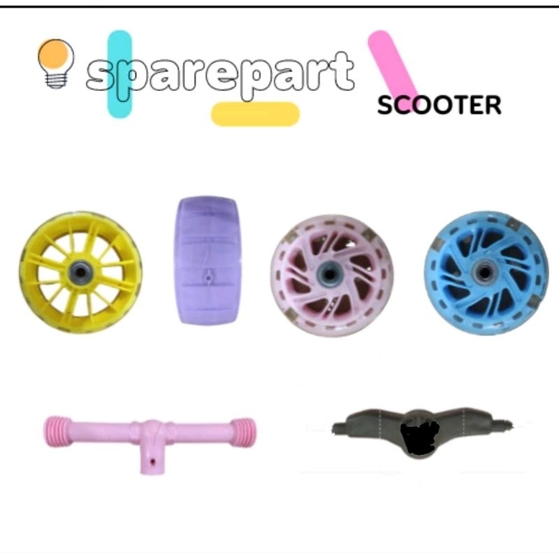 Spare part skuter anak Setang Ban As roda Footstep Tambahan Pijakan Kaki  Skuter Scooter Anak