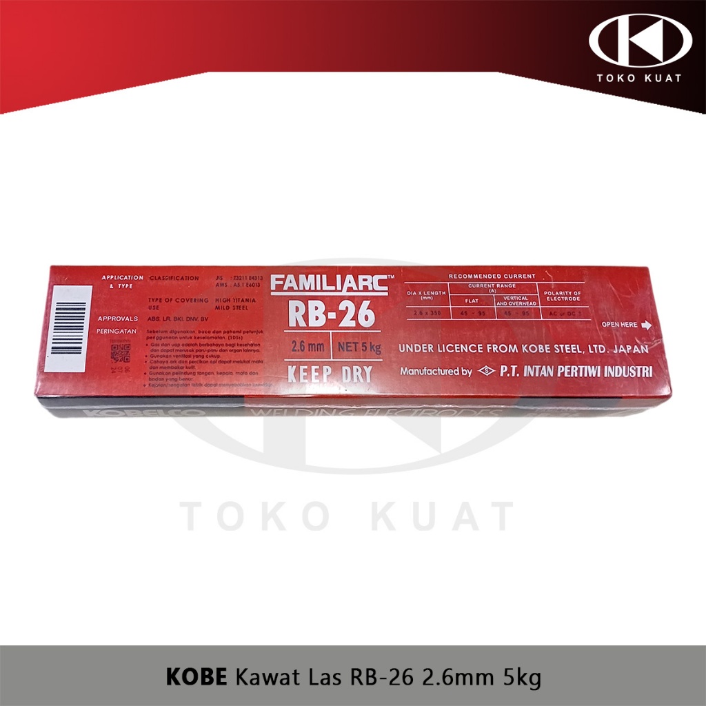 Kawat Las Listrik KOBE RB-26 2,6mm AWS E6013