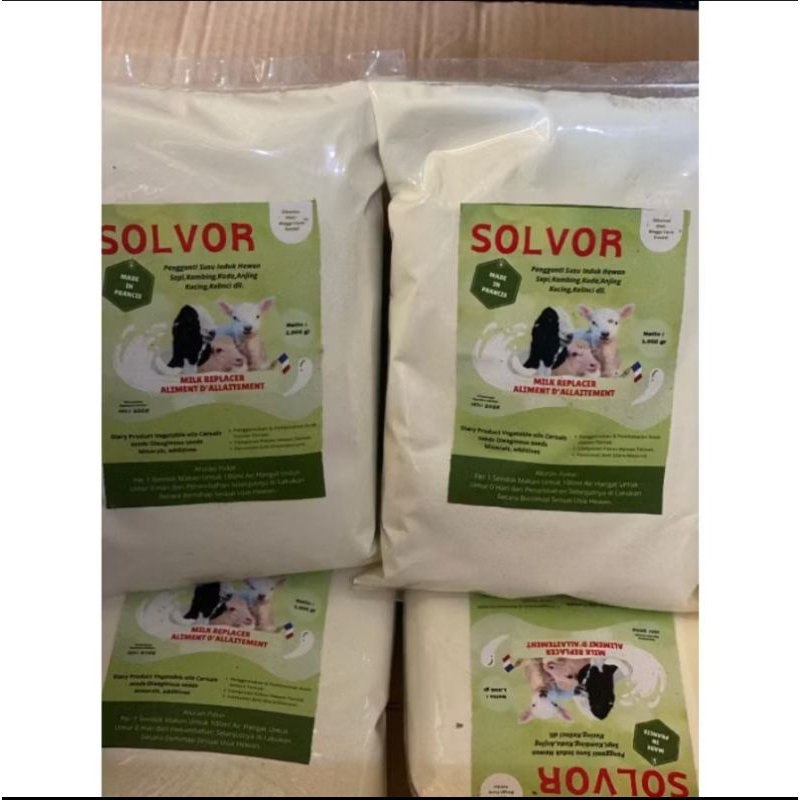 Susu SOLVOR 1 DUS ( 10 PCS ) Pengganti Susu Induk Ternak Sapi/Kambing/Domba/Kuda