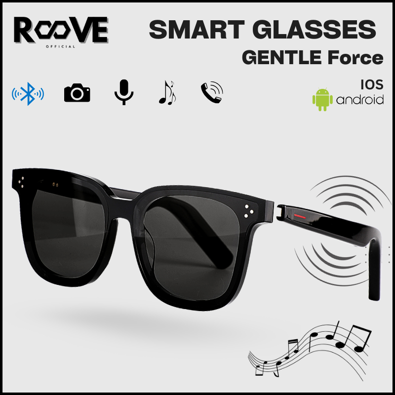 ELAVO GM10 Kacamata Pintar Smart Sun Glasses Earphone Headset Bluetooth Anti UV Stereo Speaker Touch