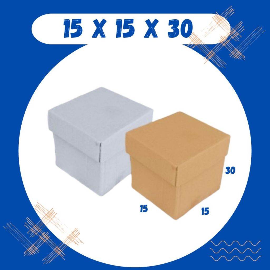

Box Kado 15x15x30 / 15x15x20 / 15x15x10 (Set Top/Bot Heebe) Kardus Packing/Karton/Paking/Polos/Hampers/Boneka/Buah/Puding/Tart