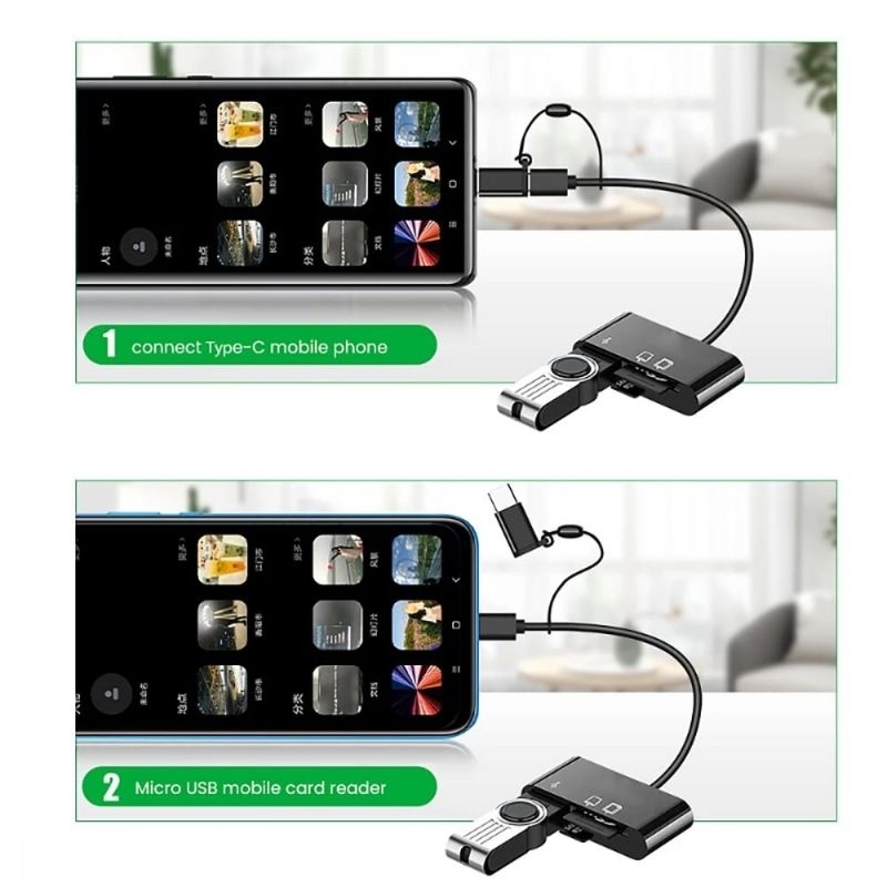 New CardReader Untuk Memory Card Kamera Digital SD CARD MICRO SD Dan Handphone Smartphone  Usb Mini 