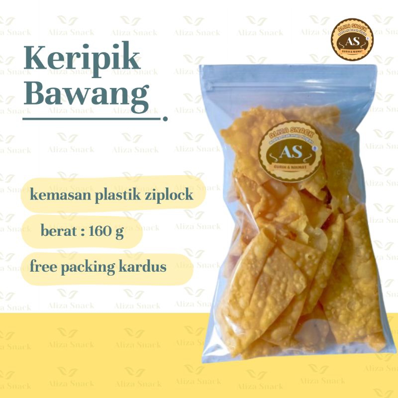 

AlizaSnack"Keripik Bawang,Keripik Pangsit Renyah Gurih,Camilan enak