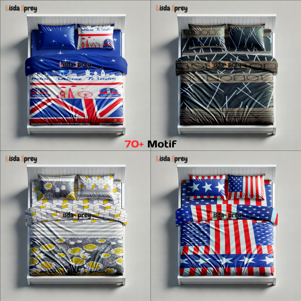 Sarung Kasur Busa Sprei Resleting 140x200x15 140x200x20 Motif Aesthetic Double Size