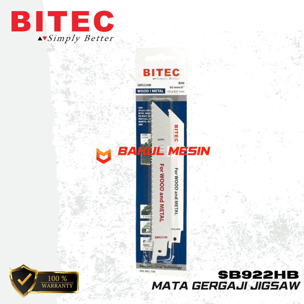 Mata Saw Blade Bitec Mata Reciprocating Kayu Besi SB922HB