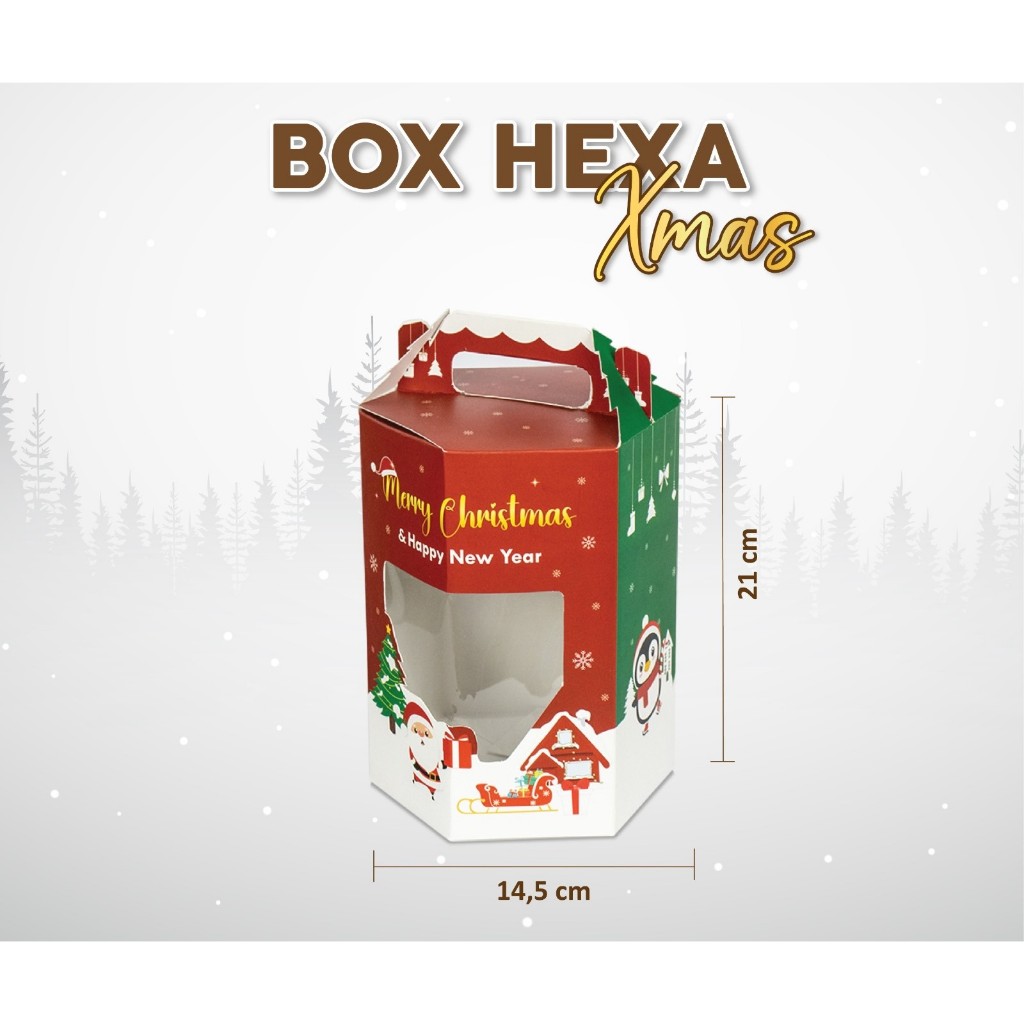 

Christmas Hampers Box / Kotak Hampers Natal Segi Enam