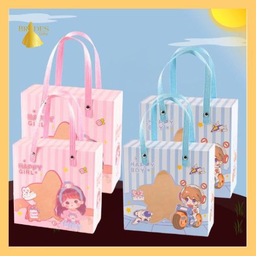 

BD Goodiebag Ulang Tahun anak/ Paperbag Ulang Tahun anak Vertikal Pink Biru PP38