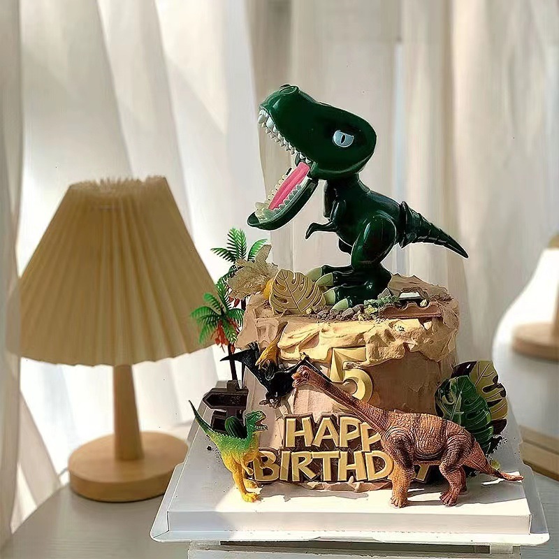 [TOPPER DINO] Cake Topper Ulang Tahun Dino, Topper Cake Happy Birthday Motif Karakter, Tusukan Hiasa