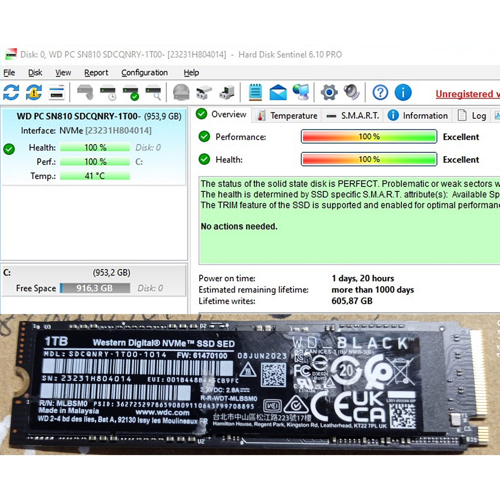 SSD NVME GEN4 | WD BLACK SN810 | 1TB - 1000GB | size 2280