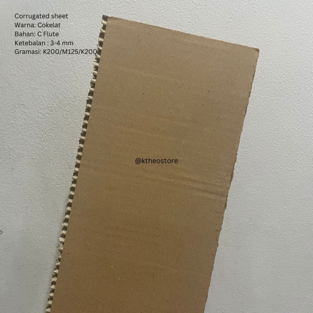 

Kertas Corrugated COKELAT C Flute 110 x 62 cm Lembaran Plano / Bahan Kardus Lembaran