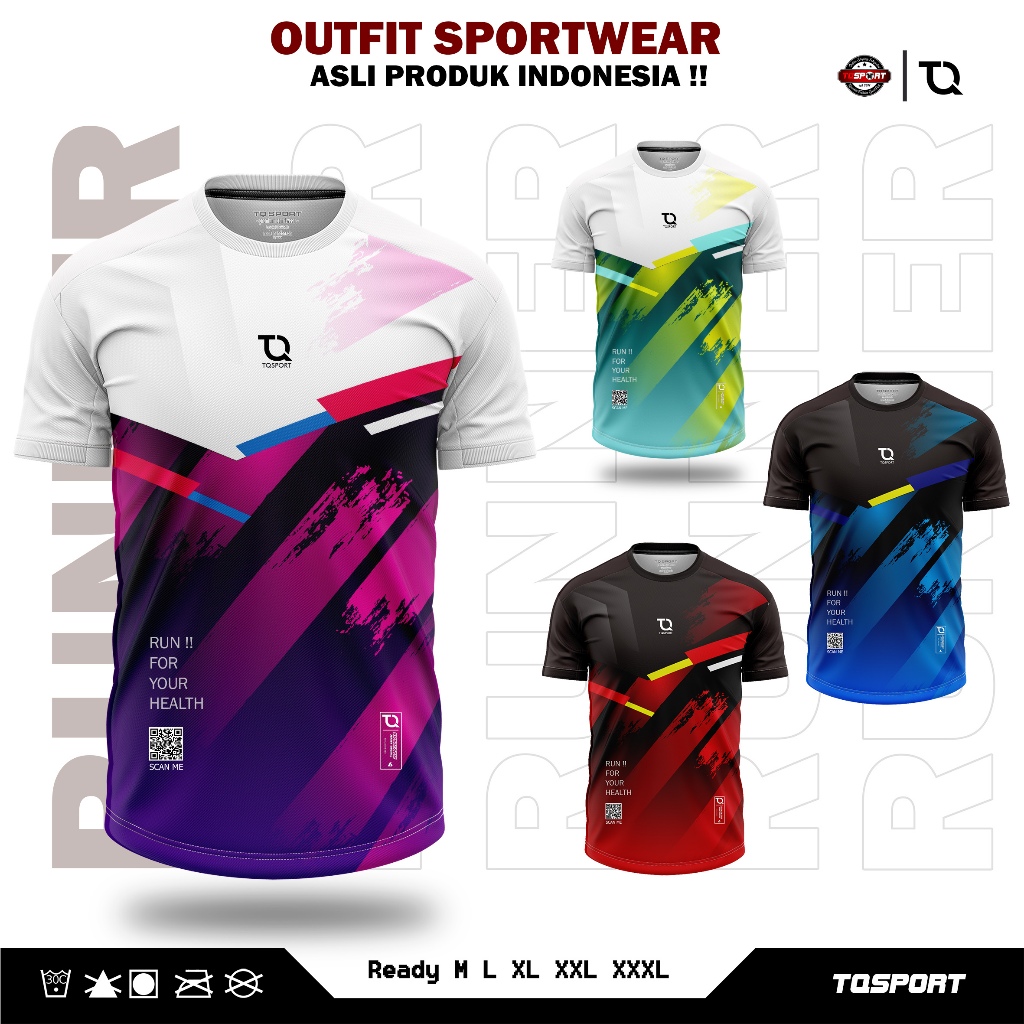 TQSPORT Jersey NEMESIS Baju Running Kaos Olahraga Lari Pria Atasan Runing Bahan Dryfit Menyerap Keri