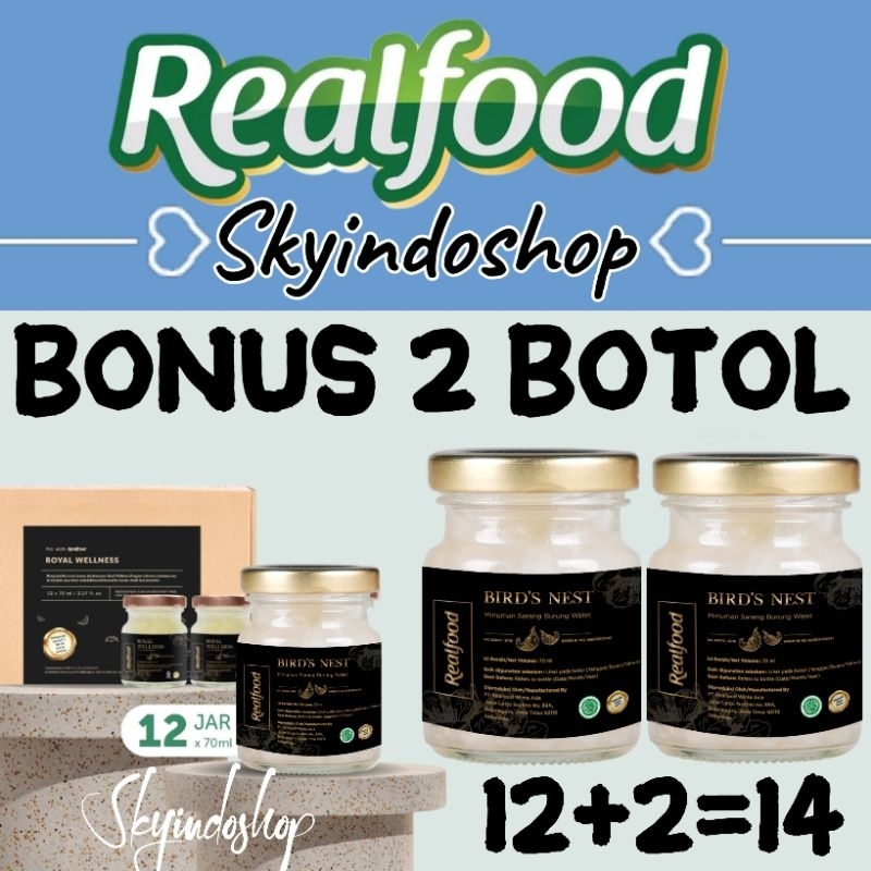 

Realfood Royal Wellness ( P.12 Bonus 2 Botol ) Minuman Sarang Burung Walet Bpom Halal