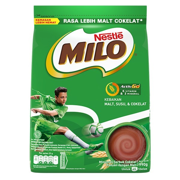 

Milo Activ-Go 990 Gr Susu Cokelat Chocolate drinks Nestle ActivGo susu coklat milk