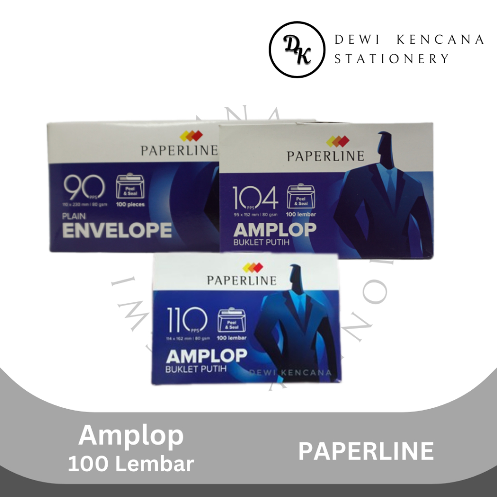 

Amplop / Amplop putih / Amplop Polos Paperline 1Pak 100Lembar