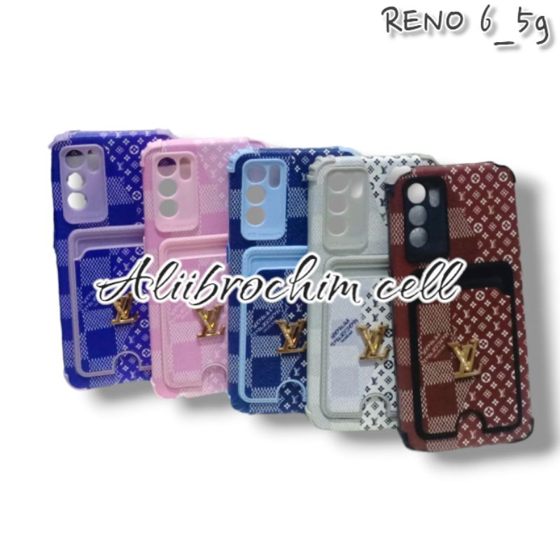 CASE POCKET SIM CARD MOTIF LV RENO 6_5G SOFTCASE PREMIUM ANTI CRACK