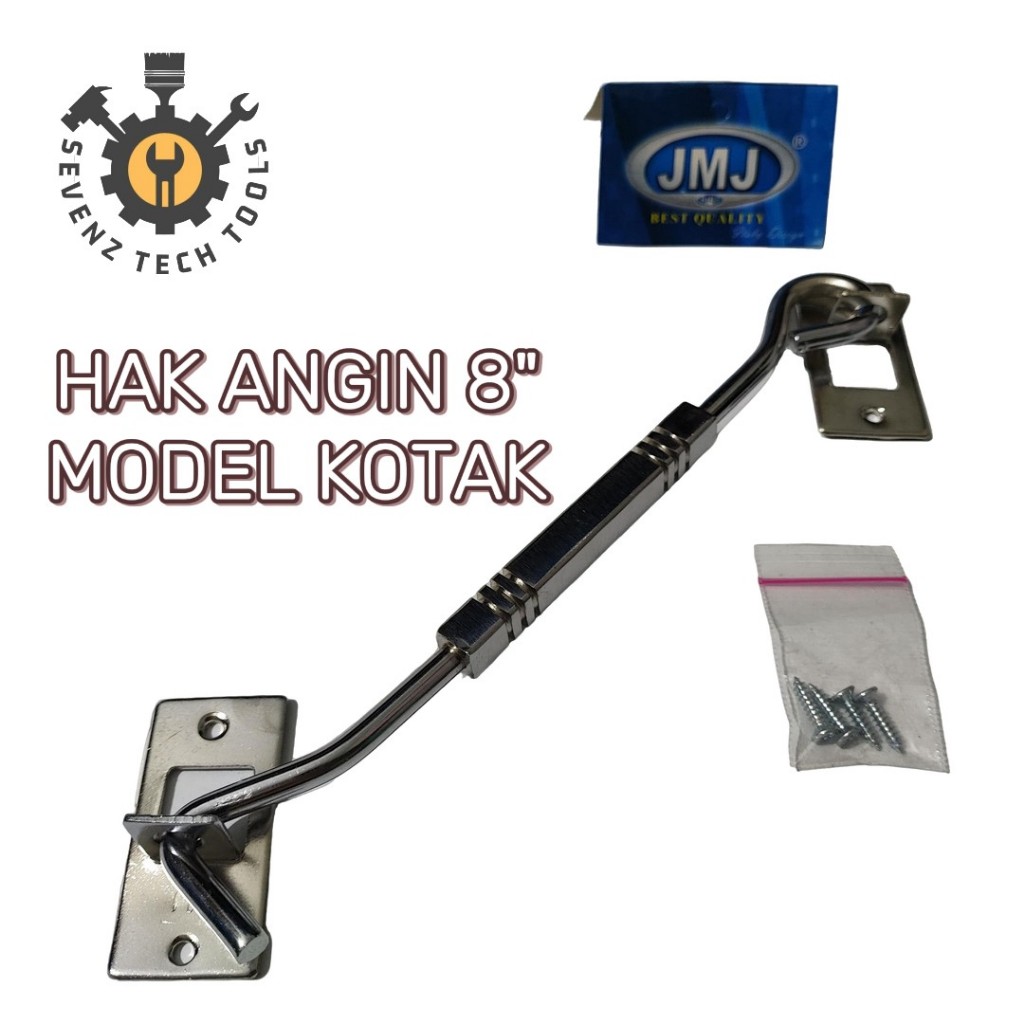 HAK ANGIN SEGI 8" JMJ MODEL PETAK ATAU SEGI / CANTOLAN JENDELA / PENAHAN JENDELA JMJ BAGUS DAN TEBAL
