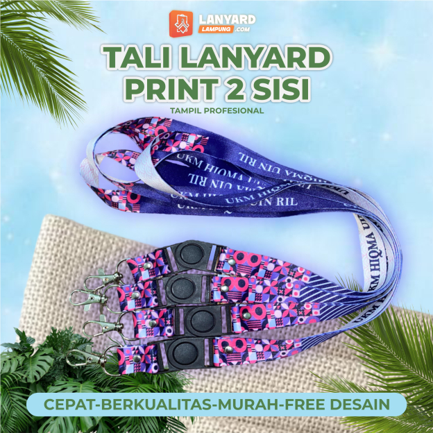 

LANYARD CUSTOM TALI ID CARD CETAK DUA SISI BAHAN TISUE PREMIUM UK 2 CM