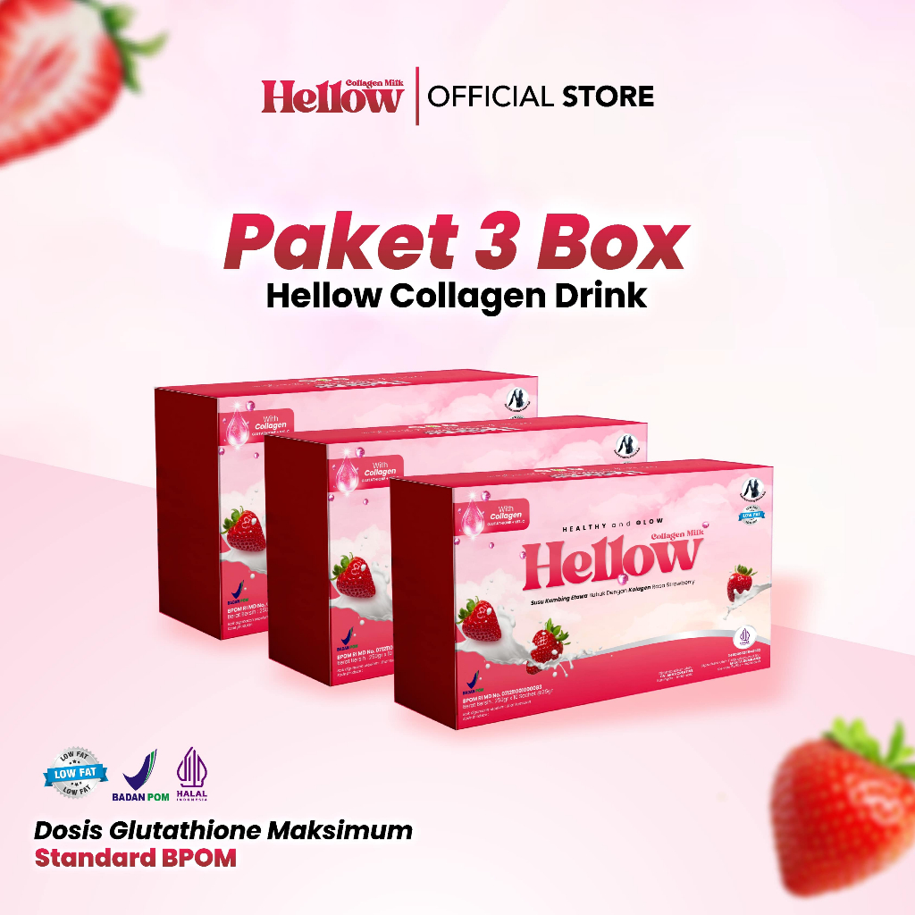 

Hellow Collagen Milk Beli 3 Box susu kambing etawa + collagen L-Glutathion susu etawa Collagen