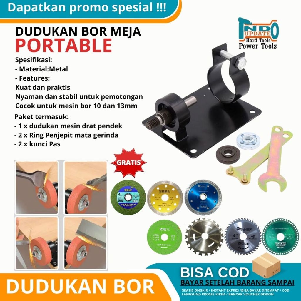 Bracket Stand Holder Perlengkapan Dudukan Mesin Bor Meja Tangan Drill Duduk Adaptor Mata Gerinda Dud