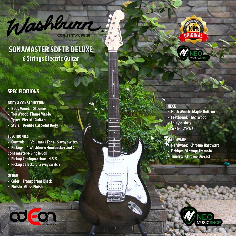 WASHBURN SONAMASTER SDFTB DELUXE 6 Strings Electric Guitar