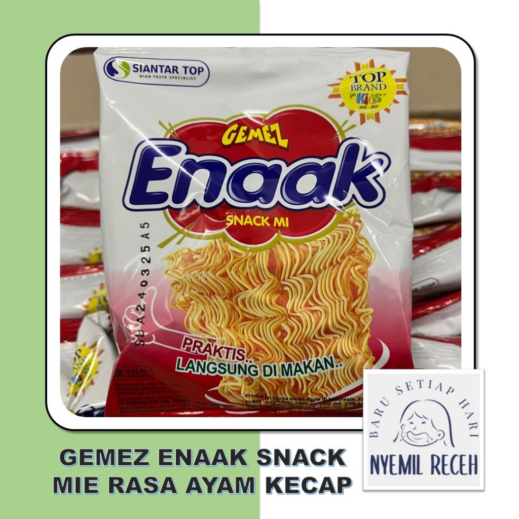

Gemez Enaak Snack Mie Rasa Ayam Kecap Isi 10pcs x 16gr