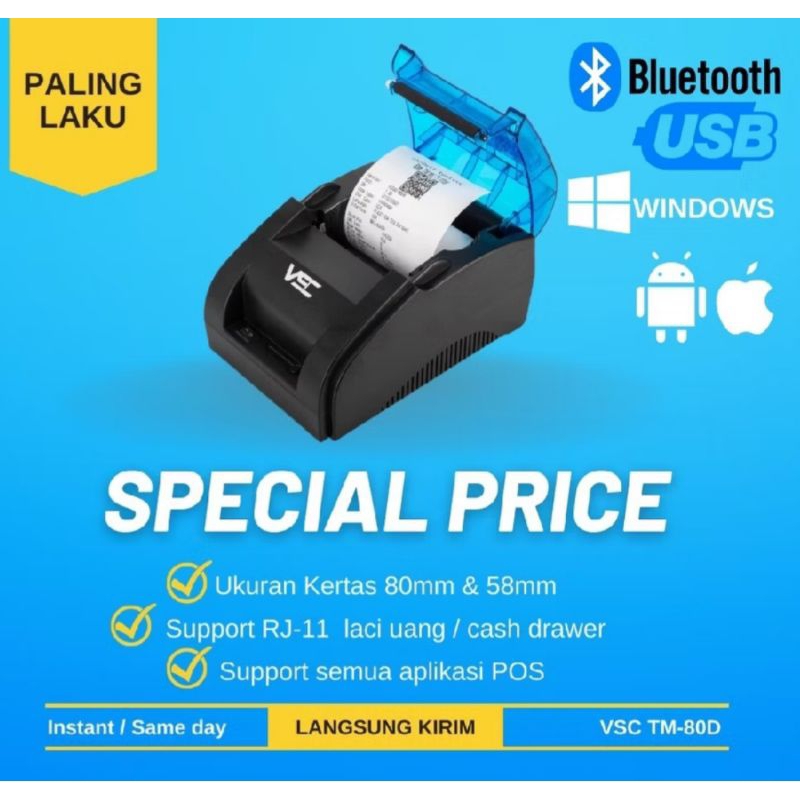 Printer Thermal Bluetooth VSC TM-80D