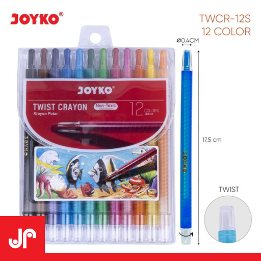 

JOYKO CRAYON TWIST 12 COLORS / KRAYON PUTAR 12 WARNA ANAK NON TOXIC TWCR