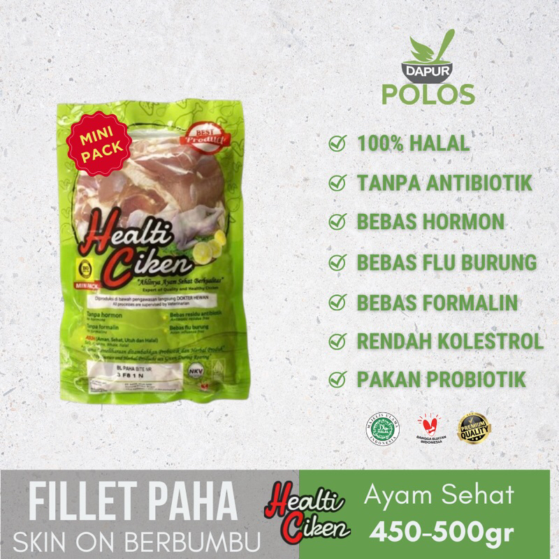 

Minipack Paha Fillet Ayam Marinasi Potong Non MSG Sehat Pakan Herbal Probiotik Halal 450-500gr