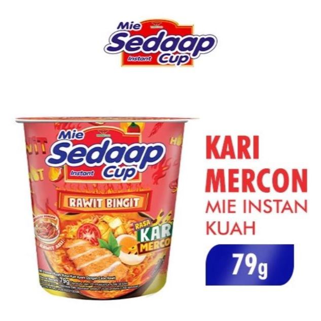 

Mie Sedaap Instant Cup Rawit Bingit Rasa Kari Mercon 79gr