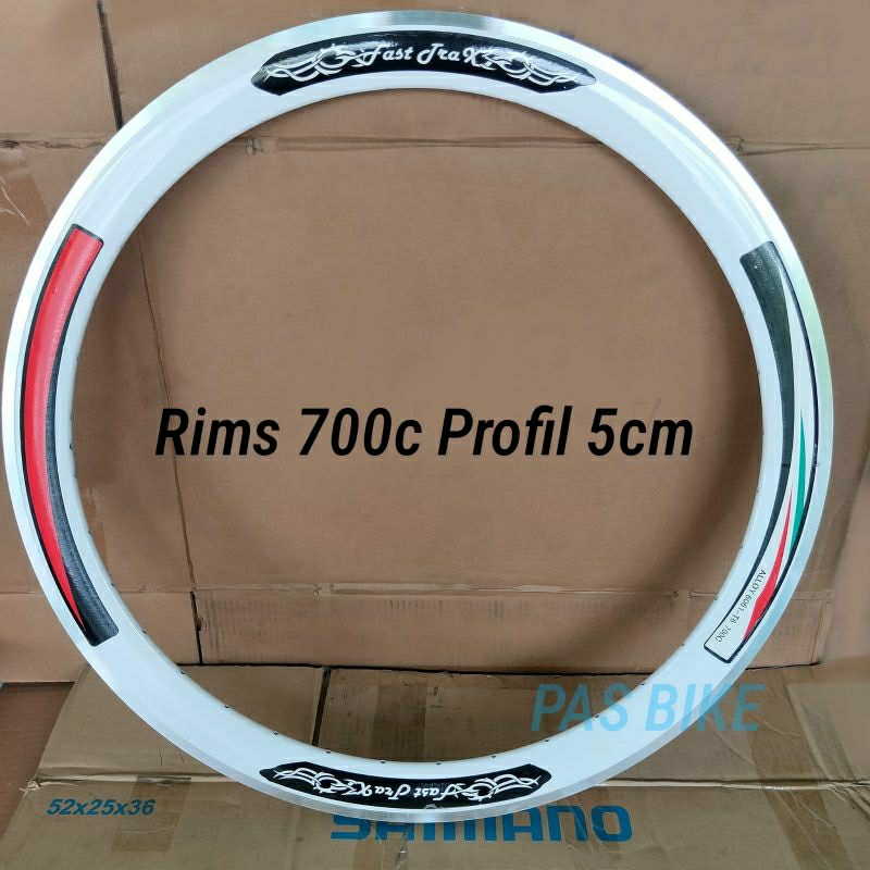 Rims 700c 36 Hole Velg Fixie Alloy 5cm Double Wall