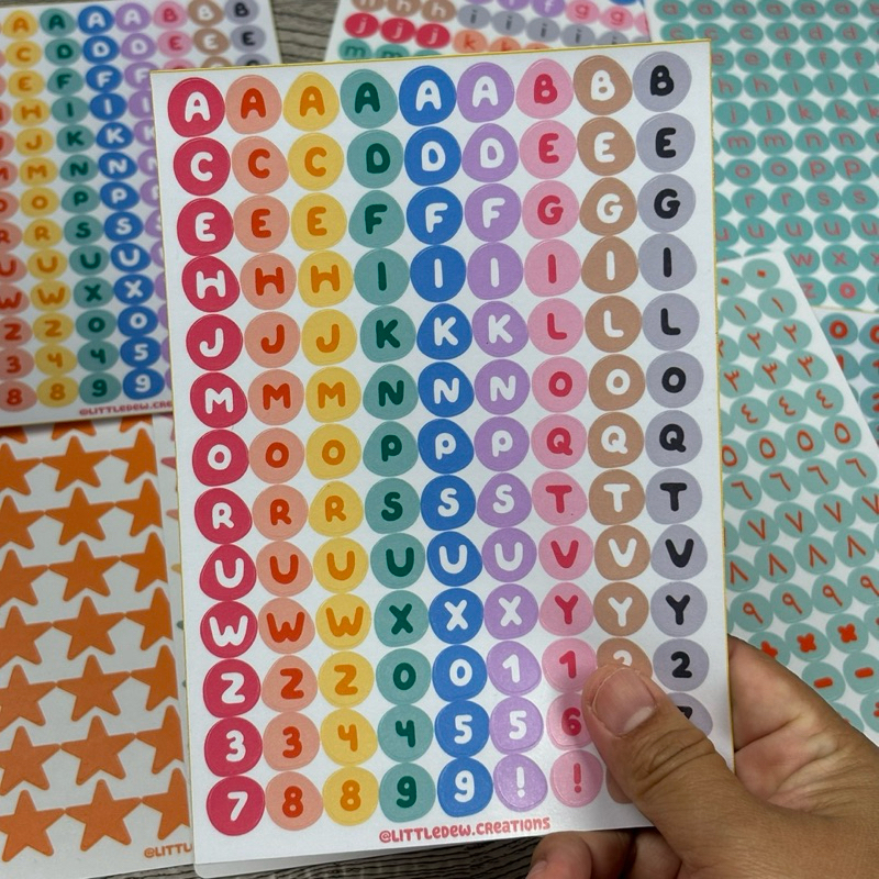 

[Little Dew Creations] Sticker Alfabet Huruf Kapital Huruf Kecil Sticker Angka