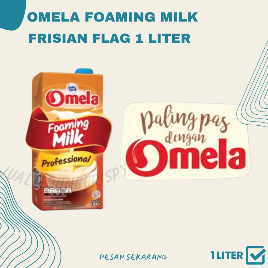 

Frisian Flag Omela Foaming Milk | Susu Steril Microfoam | Steam Milk 1 Liter