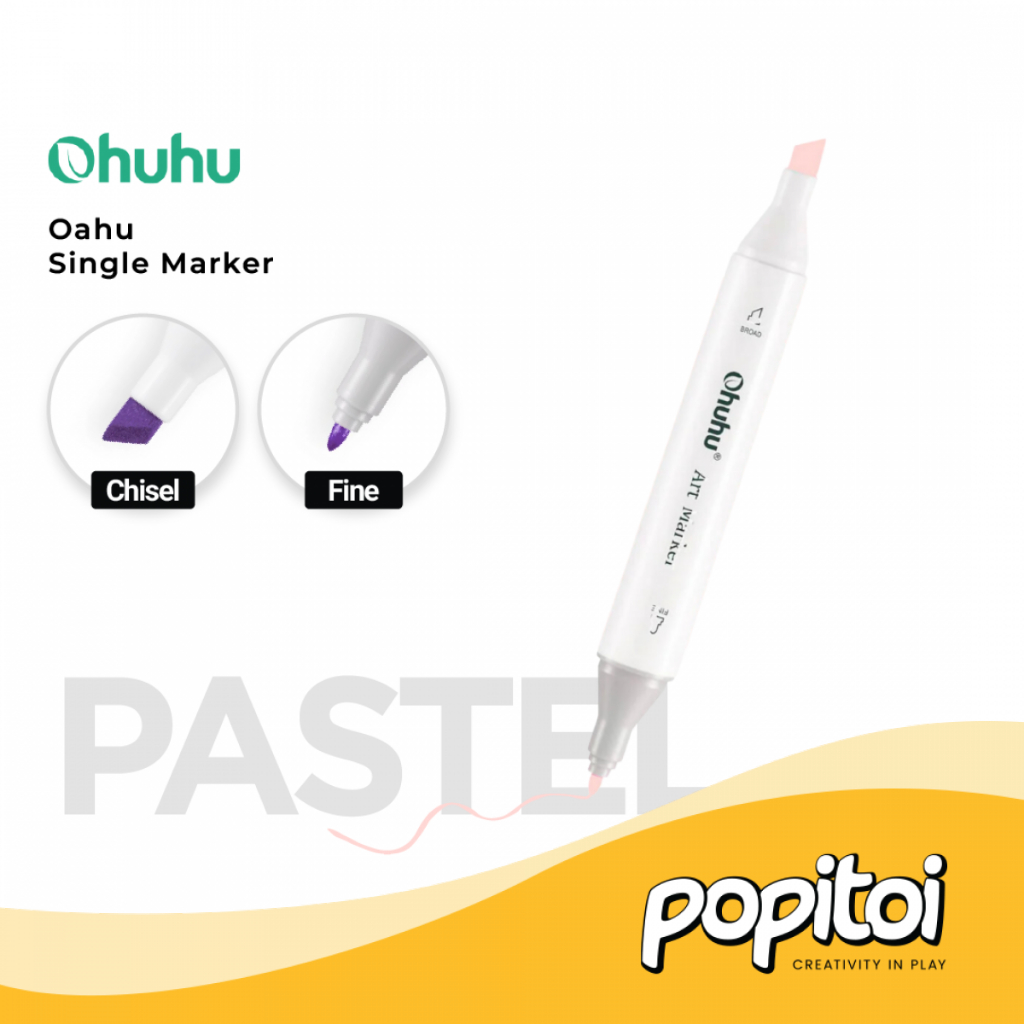 

OHUHU SINGLE Oahu (Fine & Chisel) - PASTEL SERIES | 322 Colors Refill Marker Satuan