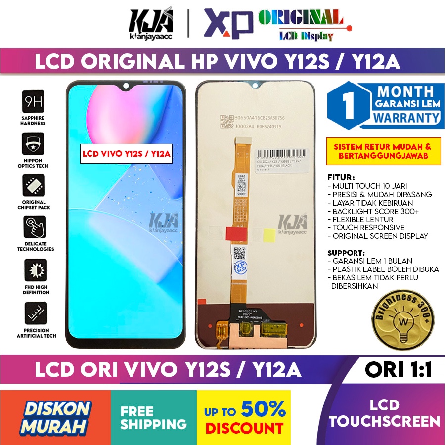 ❤️ LCD Original ❤️ Vivo Y12A V2102 / Y12S V2026, V2033, V2042 LCD Touchscreen Hp ORI