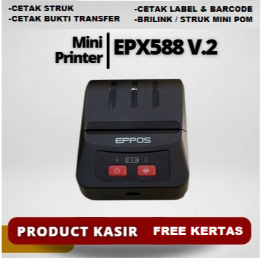 PRINTER BLUETOOTH THERMAL MOKA POS MOBILE PRINTER PPOB BRILINK ANDROID IOS - 58MM ORIGINAL