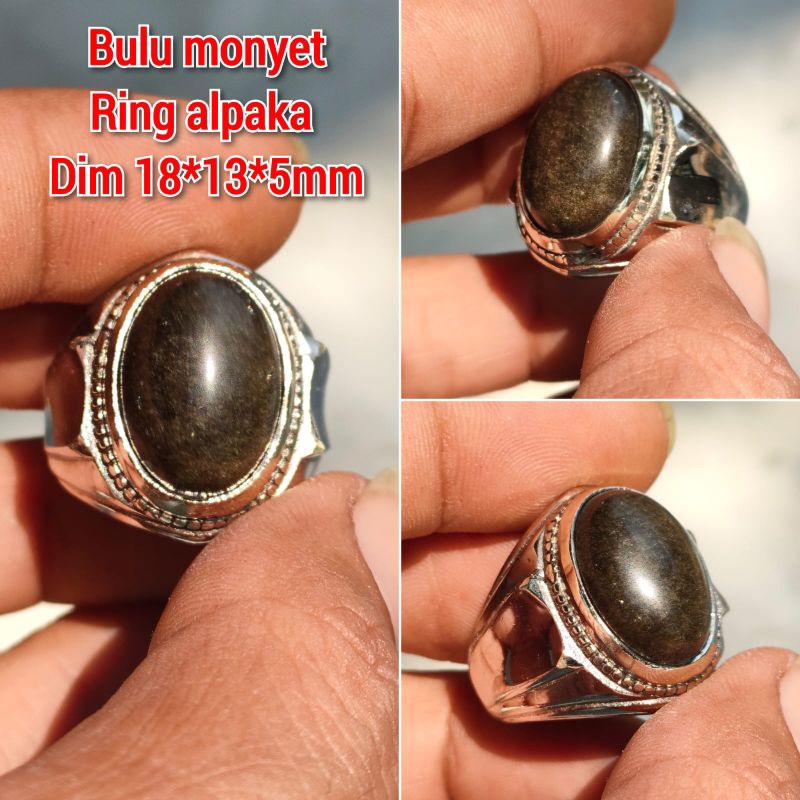 CINCIN PRIA BATU BULMON BULU MONYET RING ALPAKA SUPER