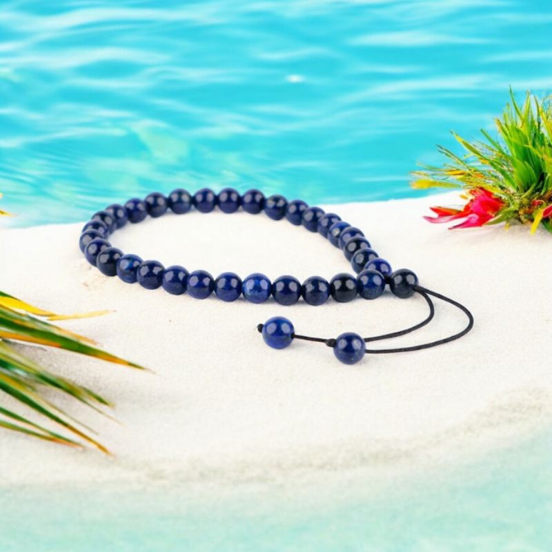 Gelang Tasbih 33 Butir Batu Natural Lapis Lazuli Afghanistan