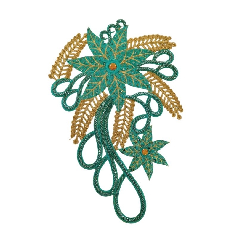 Aplikasi bunga bordir FULL PAYET jepang/Bunga tempel hias dres