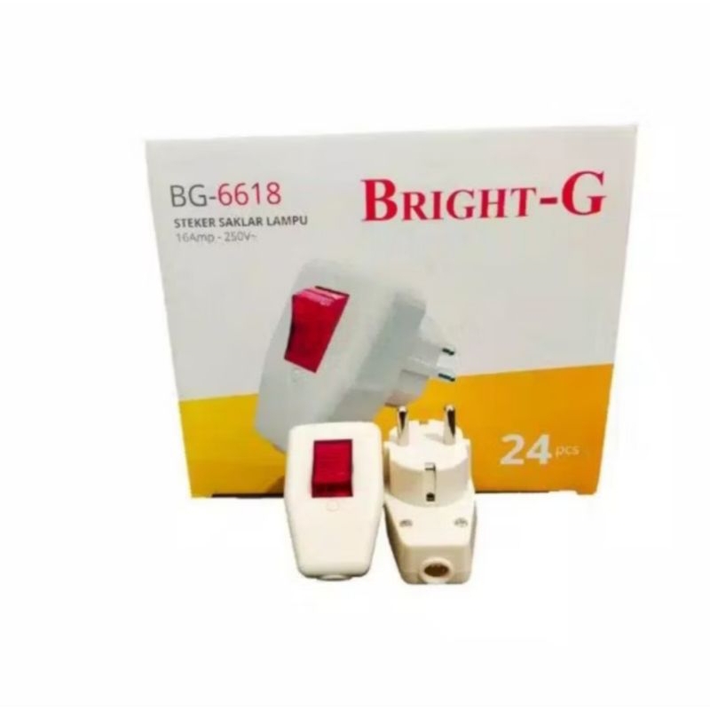 Steker saklar bright G OnOff kuningan, saklar switch Bright G