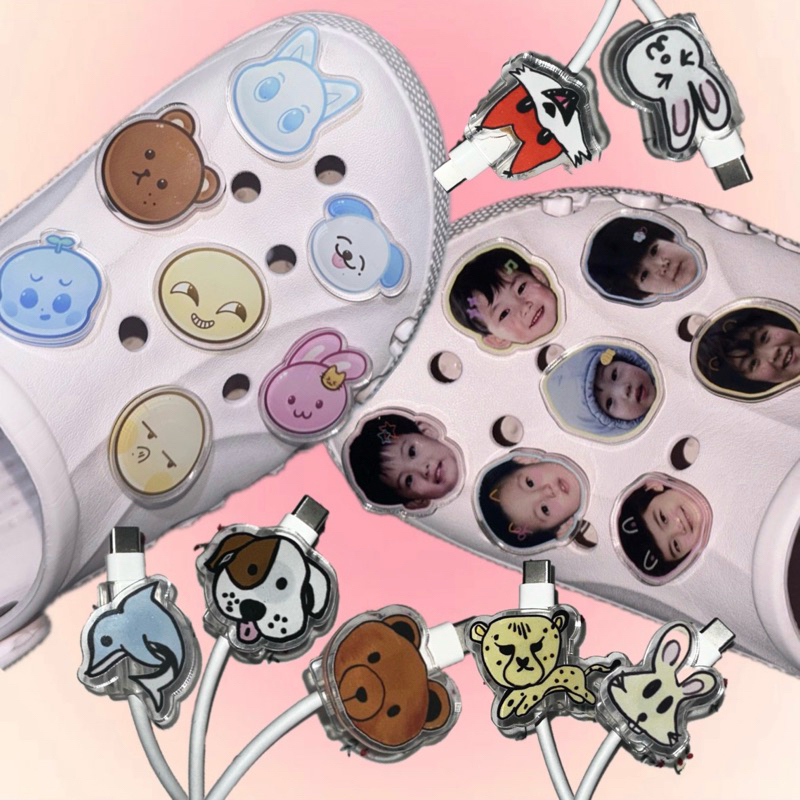 [BACA DESK] JIBBITZ & CABLE BITES & SHOE CLIP & PIN PENITI CROCS NCT DREAM BTS NEW JEANS NJZ SEVENTE