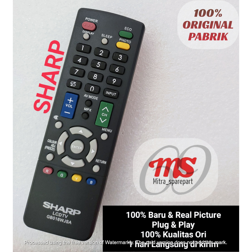 [STOK READY, PILIH TYPE] / REMOT TV SHARP. (GB016WJSA // GB215WJSA // GB217WJN1 // GB305WJSA // GB38