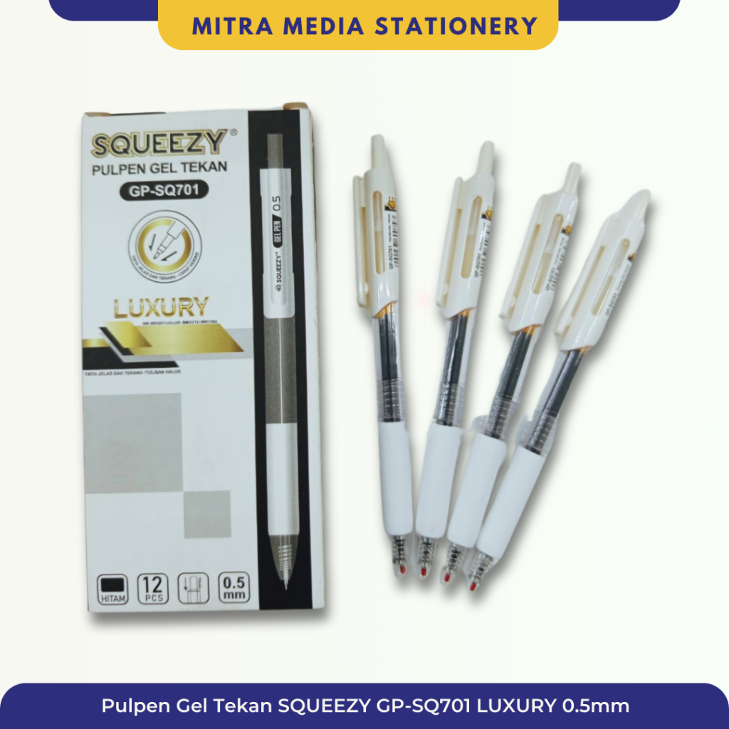 

Pulpen Gel Tekan SQUEEZY GP-SQ701 LUXURY 0.5mm